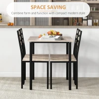 HOMCOM Modern Dining Table Set for 4, 5-Piece Kitchen Table Set, Rectangular Dining Table and 4 Chairs for Small Space, Dinette, Breakfast Nook, Gray(m-4)