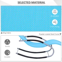 Outsunny Zero Gravity Rocking Chair Outdoor Chaise Lounge Chair Recliner Rocker with Detachable Pillow and Weather-Fighting Fabric for Patio, Deck, Pool, Light Blue(m-6)