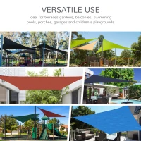 Outsunny 13' x 20' Sun Shade Sail Canopy Outdoor Shade Sail Cloth for Patio Deck Yard with D-Rings and Rope Included, Gray(m-8)