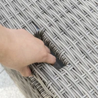 Outsunny 3 Pieces Wicker Patio Furniture Set with Liftable Middle Table, Aluminum Frame Full Assemblied Outdoor Sectional Conversation Sofa Set with 4" Thick Padded Cushions, Beige(m-10)