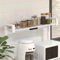 HOMCOM Industrial Kitchen Bakers Rack with Charging Station, RGB Lights, Glass Holders and Open Shelves, White(m-8)