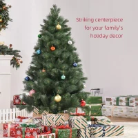 HOMCOM 6 FT Christmas Tree Artificial Pine Tree Christmas Decoration 375 Branches Green(m-4)