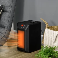 HOMCOM Electric Space Heater for Indoor Use, 1500W Fast Heating Portable Electric Heater with Infrared Quartz Heat Element, Thermostat, 3 Modes, Remote, 12h Timer(m-2)