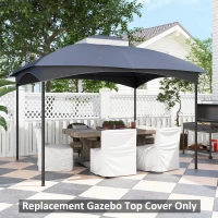 Outsunny 10' x 12' 2-Tier Gazebo Cover, Patio Gazebo Canopy Replacement with Drainage Holes for 84C-210 Series, Dark Blue(m-2)