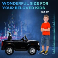 Aosom 12V GMC Sierra HD Battery Kids Ride On Car with Remote Control, Bright Headlights, & Working Suspension, Black(m-8)