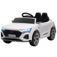Qaba 12V Battery Powered Kids Electric Car, Audi Q8 etron Sportback Licensed Ride on Car w/ Remote Control, White(m-2)