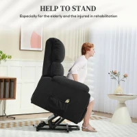 HOMCOM Lift Chair for Seniors, Microfibre Upholstered Power Recliner Chair with Remote, Quick Assembly, Black(m-4)