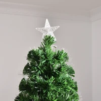 HOMCOM 7ft Fiber Optic Artificial Fir Christmas Tree, LED Pre-Lit Holiday Decoration with 280 Lights and Branch Tips(m-9)