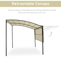 Outsunny 10' x 8' Outdoor Pergola and Patio Gazebo, Extendable Side Awning, Sun Shade Shelter for Garden, Camper, Deck, Doors and Windows, Beige(m-4)