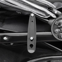 PawHut 3 Wheel Folding Dog Stroller, Travel Carrier with Adjustable Canopy, Storage Brake, Mesh Window for S&M Dogs Grey(m-10)