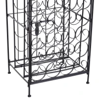 HOMCOM 35 Bottle Wrought Iron Wine Rack Cabinet with Lock,  Black(m-8)