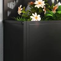 Outsunny Metal Planter Box Raised Garden Bed with Decorative Privacy Screen, Wall-mounted or Freestanding, 24" x 9.1" x 44.5"(m-9)