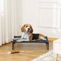 PawHut Elevated Dog Bed, Raised Dog Cot for M Sized Dogs, Indoor & Outdoor, 30" x 24" x 7", Blue(m-1)