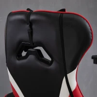 Vinsetto Racing Style Video Gaming Recliner Chair Padded Office Seat with Reclining Backrest and Footrest, Headrest, Lumbar Support, Round Metal Base, Cup Holder for Black and Red(m-9)