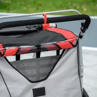 Aosom 2-in-1 Walk/Ride Child Baby Bike Trailer for Kids 2 Seater, High-Visibility Bike Stroller for Toddler Wagon, Weather-Strong Double Bicycle Trailer Accessory for Kids, Red(m-9)