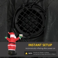 Outsunny 8ft Inflatable Christmas Santa Claus Holds Light Sign of Blessings, Blow-Up Outdoor LED Yard Display for Lawn Garden Party(m-6)