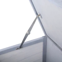 PawHut Wooden Rabbit Hutch Bunny Cage Guinea Pig House Outdoor with Sliding Out Tray, Openable Roof, Feeding Trough, Grey(m-9)