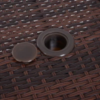 Outsunny Outdoor Side Table with Umbrella Hole, 2 Tier Rattan Wicker End Table with Storage Shelf, All Weather for Outdoor, Patio, Garden, Backyard, Mixed Brown(m-6)