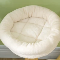 PawHut 41" Cat Tree for Indoor Cats with Wooden Cat Scratching Posts, Cat Condo, Cat Beds & Toy Balls, Cream White(m-9)
