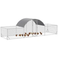 PawHut 21.7' x 6.2' Chicken Run with Weather-Resistant Cover for 12-14 Chickens(m-11)