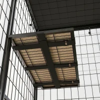 PawHut Weld Wire Catio Outdoor Indoor with Waterproof Cover, 4 Jumping Platforms, Hammock, 69" x 22" x 62", Black(m-10)