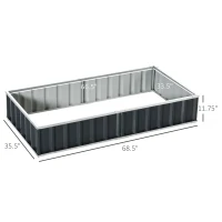 Outsunny 5.7' x 3' x 1' Raised Garden Bed, Galvanized Metal Planter Box for Vegetables Flowers Herbs, Dark Gray(m-3)