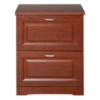 HOMCOM Wood 2-Drawer Lateral File Cabinet Organizer with Hanging Bar and Spacious Tabletop Display for for Letter/Legal Size, Brown(m-11)