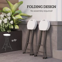 Outsunny Set of 4 Folding Outdoor Bar Stools, 29" Counter Height Stools with Handle, Indoor Outdoor Stool Chair with Footrest(m-4)