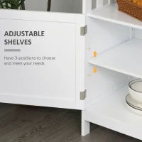 HOMCOM Wooden Console Table with Open Shelf and 2 layers Cabinet  Kitchen Furniture(m-5)