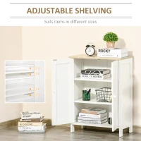 HOMCOM Buffet Cabinet with Storage, Modern Bathroom Floor Cabinet, Sideboard Buffet with 2 Adjustable Shelves and 2 Doors for Kitchen, Living Room, Dining Room, White(m-5)