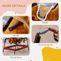 Qaba Kids Spring Rocking Horse, Ride on Horse for Girls and Boys with Animal Sounds, Plush Horse Ride-on with Soft Feel, Interactive Toy for Kids(m-6)