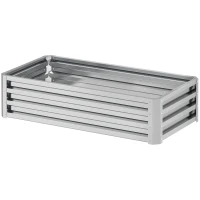 Outsunny Galvanized Raised Garden Bed, Outdoor Planter Box for Vegetables, Flowers, Herbs, 4' x 2' x 1', Silver(m-13)