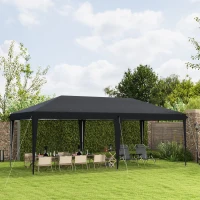 Outsunny 10' x 20' Pop Up Canopy Tent, Upgraded Heavy Duty Tents for Parties, Outdoor Instant Gazebo Sun Shade Shelter with Carry Bag, for Catering, Events, Wedding, Backyard BBQ, Black(m-10)