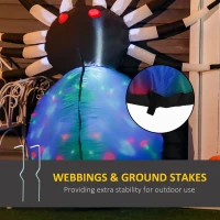 HOMCOM 5' Long Halloween Inflatables Outdoor Decorations Multicolor Red-Eyed Spider, Blow Up LED Yard Decor for Garden, Lawn, Party, Holiday, Waterproof(m-8)