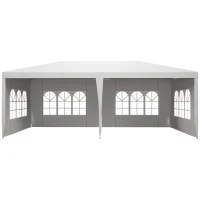 Outsunny 18.7' x 9.4' Party Tent, Portable Folding Wedding Tent, Garden Canopy Event Shelter, Outdoor Sunshade with 4 Removable Sidewalls, White(m-12)