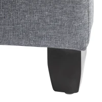 HOMCOM Half Moon Storage Ottoman, Upholstered Button Tufted Storage Bench with Lift Lid and Wood Legs, for Living Room, Entryway, Gray(m-9)