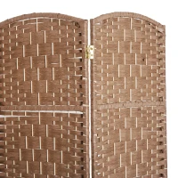 HOMCOM Room Divider, 6 Panel Folding Privacy Screen, 6FT Tall Portable Wicker Weave Partition Wall Divider for Bedroom, Home Office, Natural(m-7)