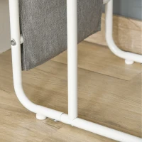 HOMCOM C-Shaped End Table, Side Table with Storage Bag, Laptop Table for Living Room, Bedroom, Oak(m-9)