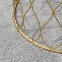 Outsunny Set of 2 Patio Round Nesting Coffee Table Set, Outdoor Stacking End Side Table with Metal Frame for Garden, Balcony, Backyard, Gold(m-10)