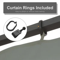 Outsunny Replacement Mosquito Netting for Gazebo 10' x 10' Black Screen Walls for Canopy with Zippers for Parties and Outdoor Activities, Dark Grey(m-5)