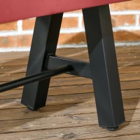 Outsunny 2 Pieces Patio Wooden Bench, Outdoor Garden Bench with Slatted Seat, Front Porch Loveseat for Conservatory, Garden, Poolside, Deck, Brown(m-10)