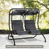 Outsunny 84A-052 Series 2-Seater Swing Canopy Replacement Top Cover, Gray(m-7)