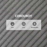 HOMCOM Corduroy Accent Chair Armchair with Wide Seat and Soft Padded Armrests for Reading, Bedroom, Dark Grey(m-6)