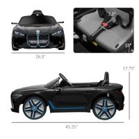 Aosom 12V Electric Car for Kids with 2.4G Remote Control, Suspension, Black(m-3)