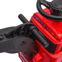 Aosom 3 in 1 Ride on Excavator Bulldozer Road Roller w/ Music Red(m-10)