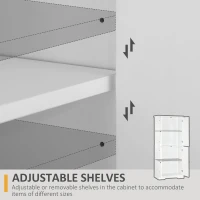 HOMCOM Farmhouse Tall Kitchen Pantry Storage Cabinet, Freestanding Cabinets with Doors and Shelves Kitchen Shelf Storage(m-5)