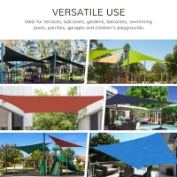 Outsunny 13' x 20' Sun Shade Sail Canopy Outdoor Shade Sail Cloth for Patio Deck Yard with D-Rings and Rope Included, Brown(m-5)
