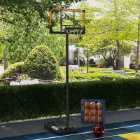 Soozier 6-7ft Basketball Hoop, Freestanding Basketball System with 18" Shatterproof Backboard and Weighted Base(m-1)