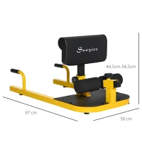 Soozier 3-in-1 Deep Squat Machine with Push Up Bars, Multifunction Sissy Deep Squat Machine Leg Exerciser Ab Strength Training Home Gym Workout, Yellow(m-3)