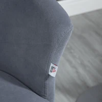 HOMCOM Adjustable Bar Stools Set of 2, Velvet Upholstered Kitchen Stool, Swivel Counter Height Barstool with Footrest for Dining Room, ‎Grey(m-9)